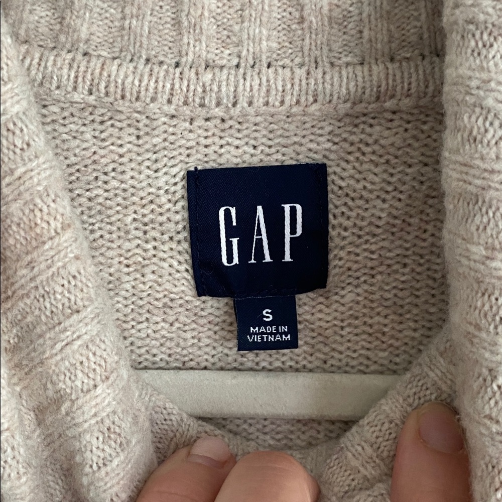 GAP Women’s Cream Long Sleeve Turtleneck Sweater Dress Size Small - Picture 5 of 7